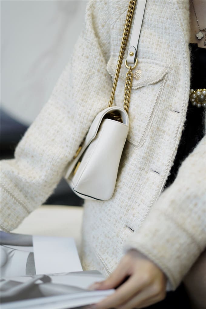 TÚI Gucci Marmont small matelasse shoulder bag white Top Quality