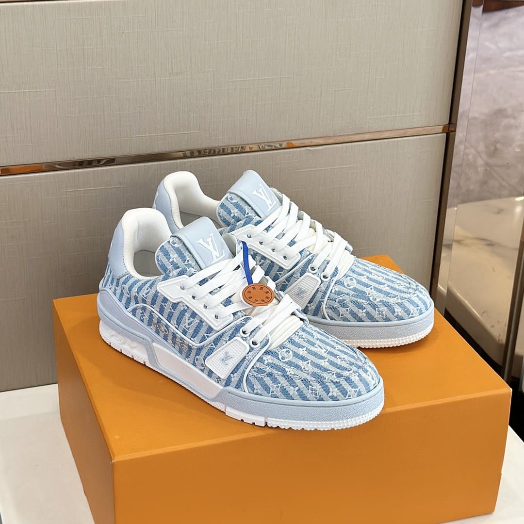 GIÀY LOUIS VUITTON TRAINER MONOGRAM DENIM SNEAKERS SHOES AAA