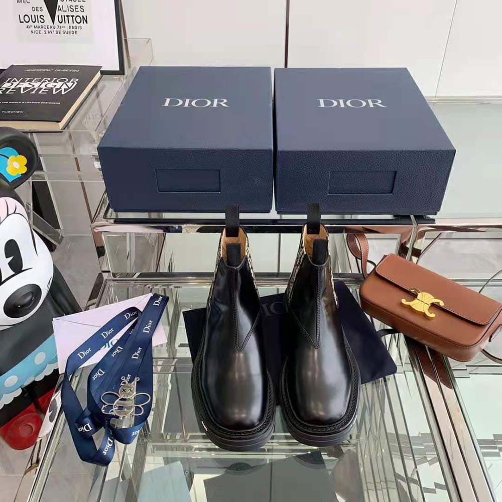 GIÀY DIOR Explorer II Chelsea Boot Black Polished Calfskin