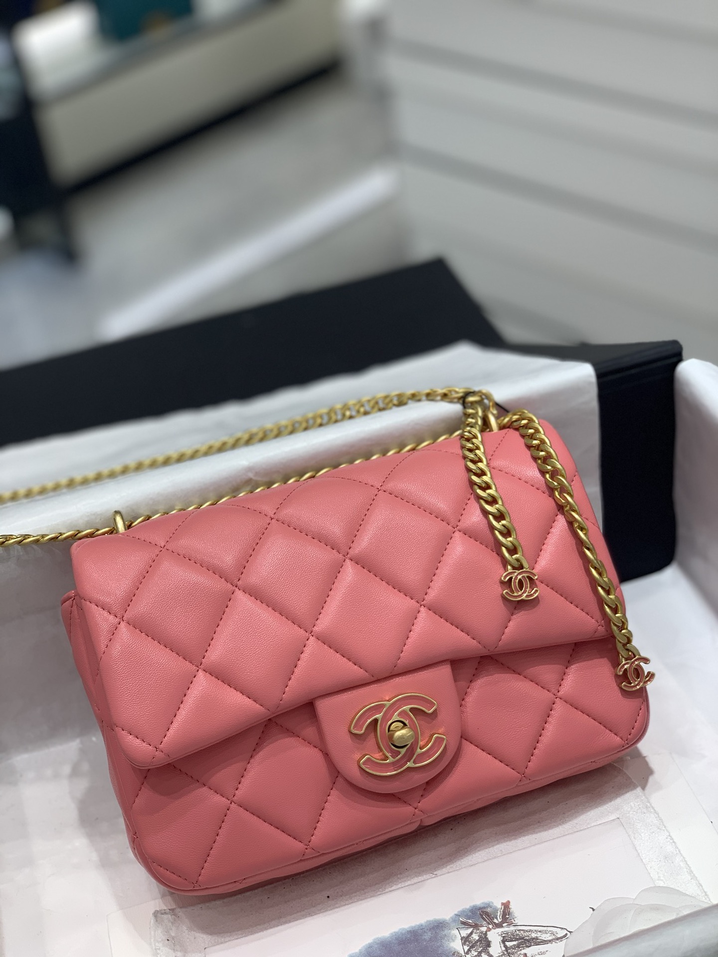 TÚI CHANEL 22P CF Pink hồng da HAAS