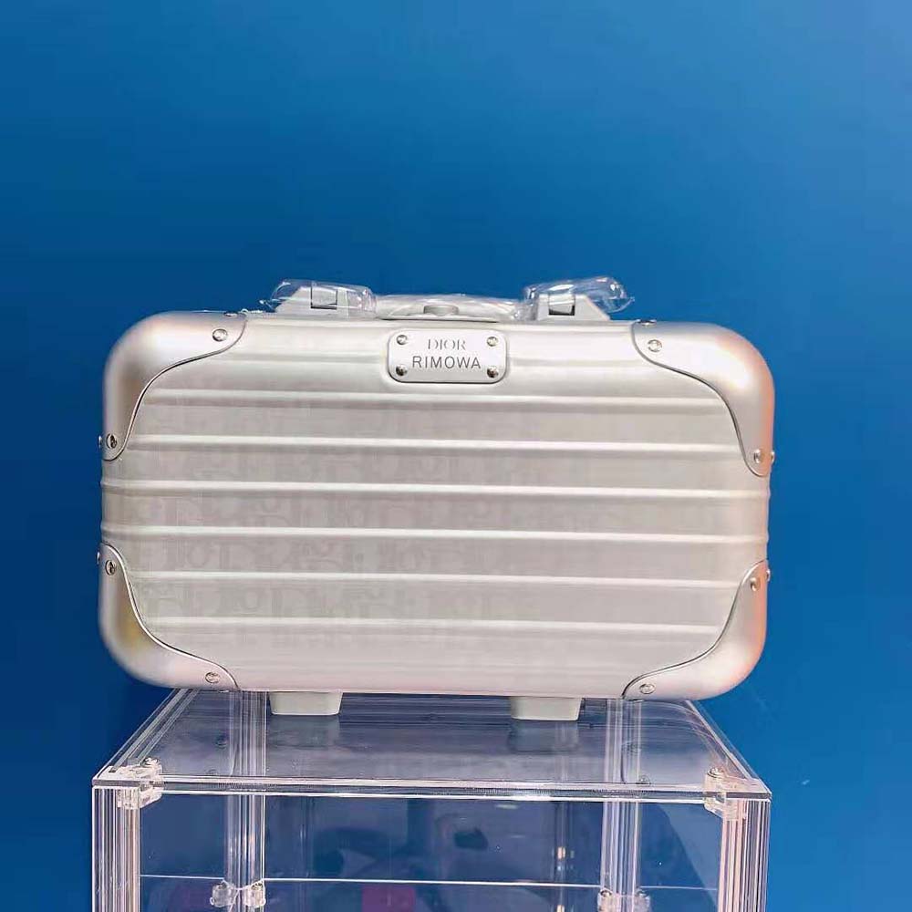 TÚI DIOR and RIMOWA Hand Case Gray Dior Oblique 100 % Aluminum