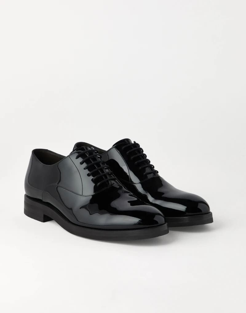 GIÀY BRUNELLO CUCINELLI OXFORD PATENT CALFSKIN SHOES AAA DA BÊ BÓNG