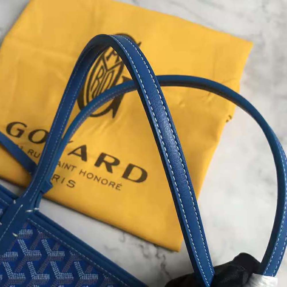 TÚI Goyard Women Sac Saint Louis GM in Goyardine Canvas & Chevroches Calfskin-Blue