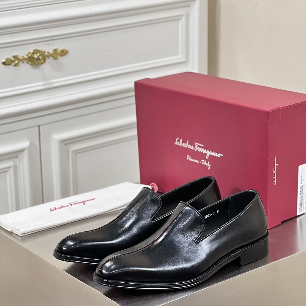 GIÀY SALVATORE FERRAGAMO LOAFER BLACK TOP QUALITY SHOES AAA