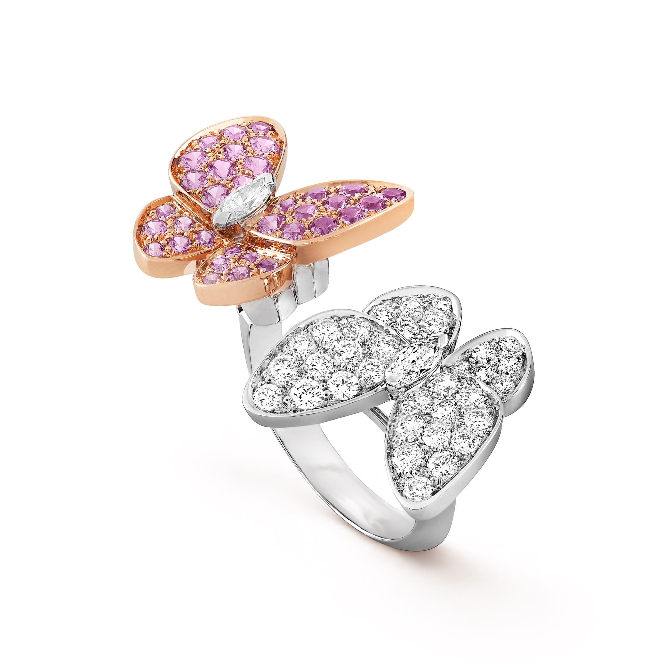 NHẪN VAN CLEEF & ARPELS TWO BUTTERFLY TWO RINGS