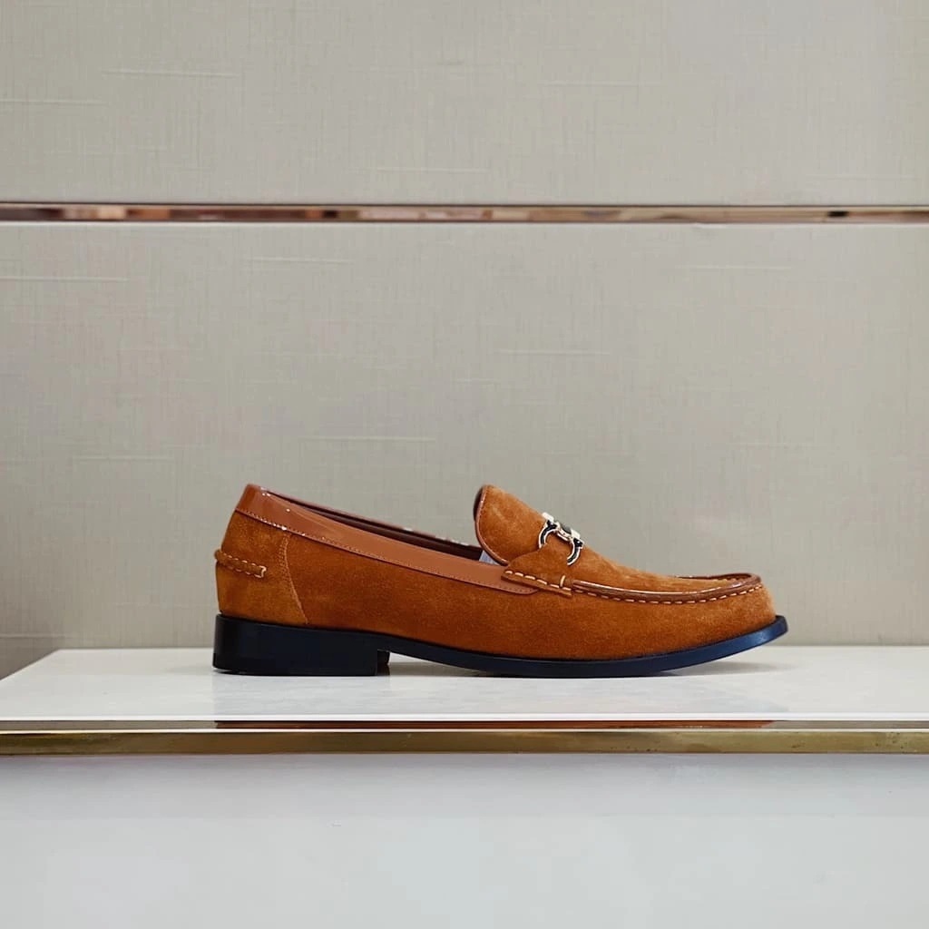 GIÀY SALVATORE FERRAGAMO LOAFER SUEDE BROWN TOP QUALITY SHOES AAA