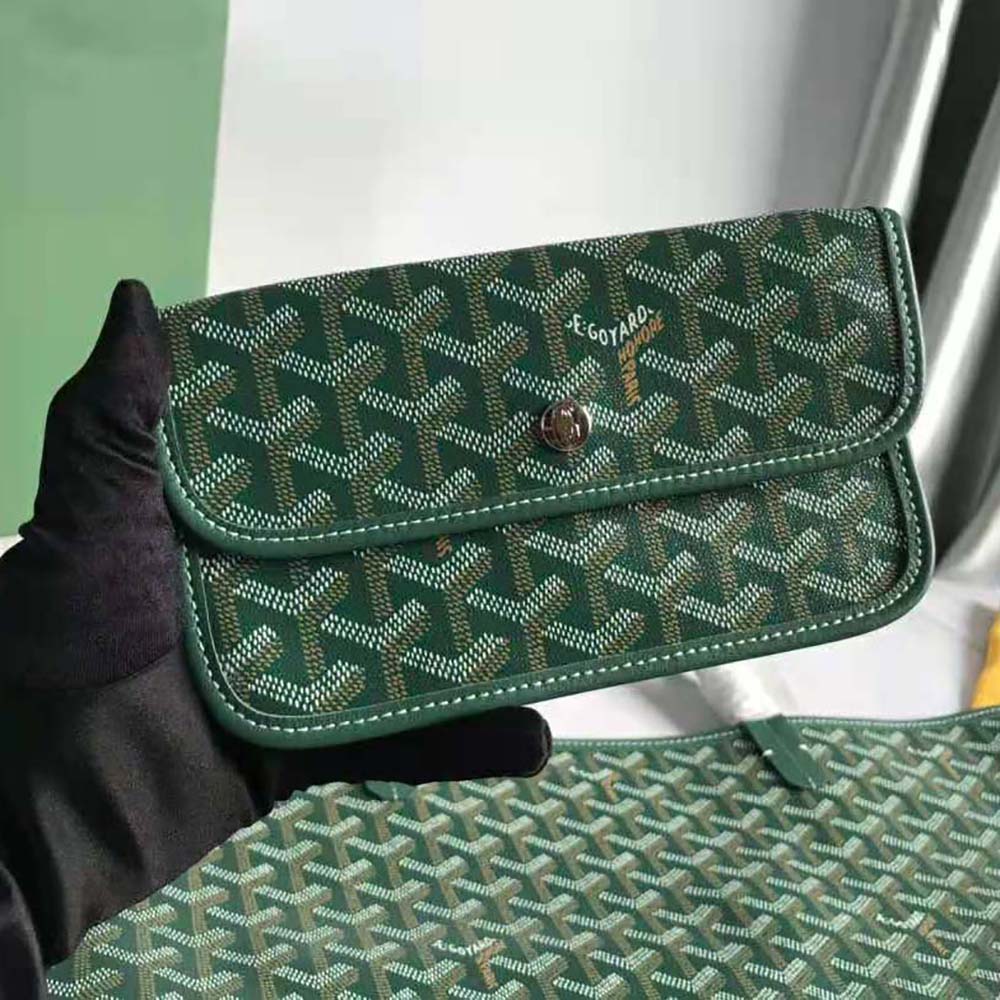 Goyard Green Goyardine Canvas And Chevroches Calfskin Saint Louis