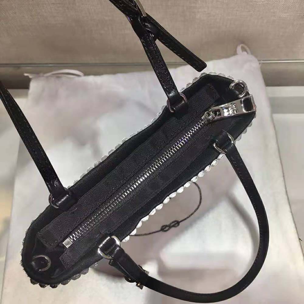 TÚI Prada Women Satin Handbag with Crystals-Black
