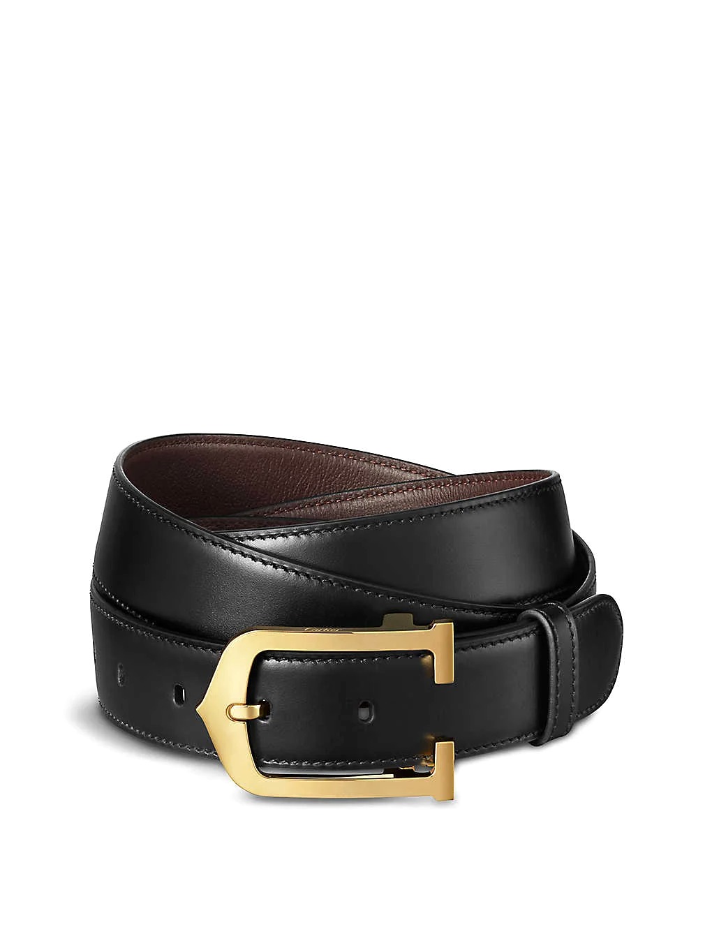 DÂY LƯNG CARTIER Elongated C leather belt