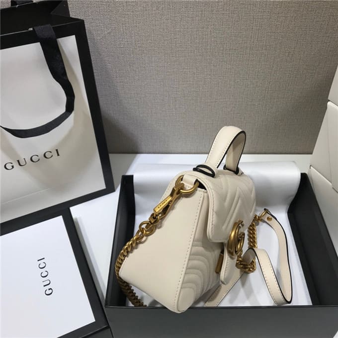 TÚI Gucci GG marmont mini top handle bag white Top Quality