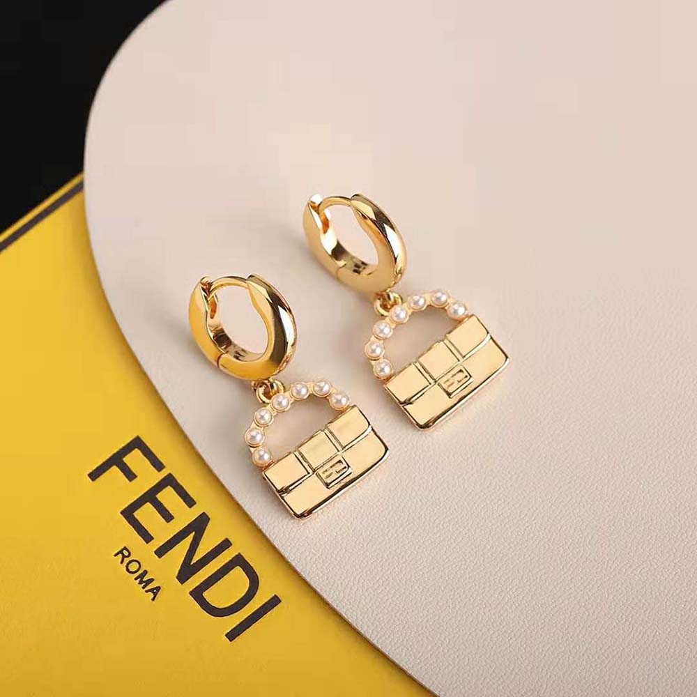 Bông tai Fendi Women Baguette Earrings ​Gold-Colored