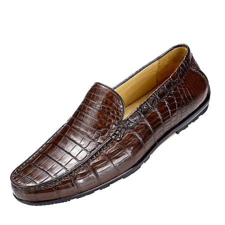 Giày lười nam Alligator Driving Toe Slip-on da cá sấu thủ công