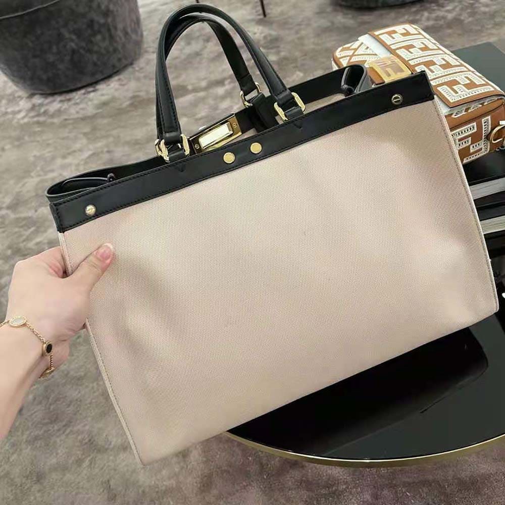 TÚI FENDI Women Peekaboo X-Tote Embroidered Canvas Bag-Pink