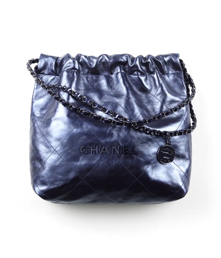 TÚI CHANEL 22 BLUE METAL METALLIC BUCKLE