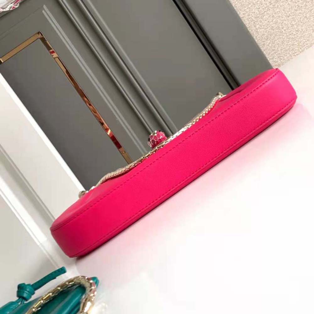TÚI BVLGARI Women Serpenti Baia Small Shoulder Bag in Calf Leather-Pink