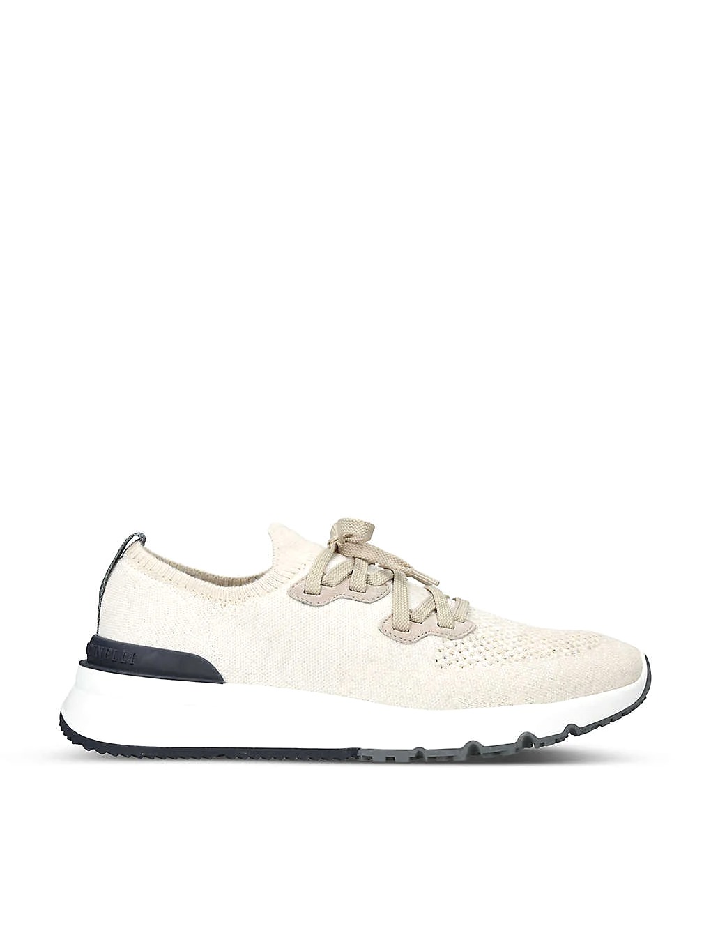 GIÀY BRUNELLO CUCINELLI Brand-embossed knitted low-top trainers