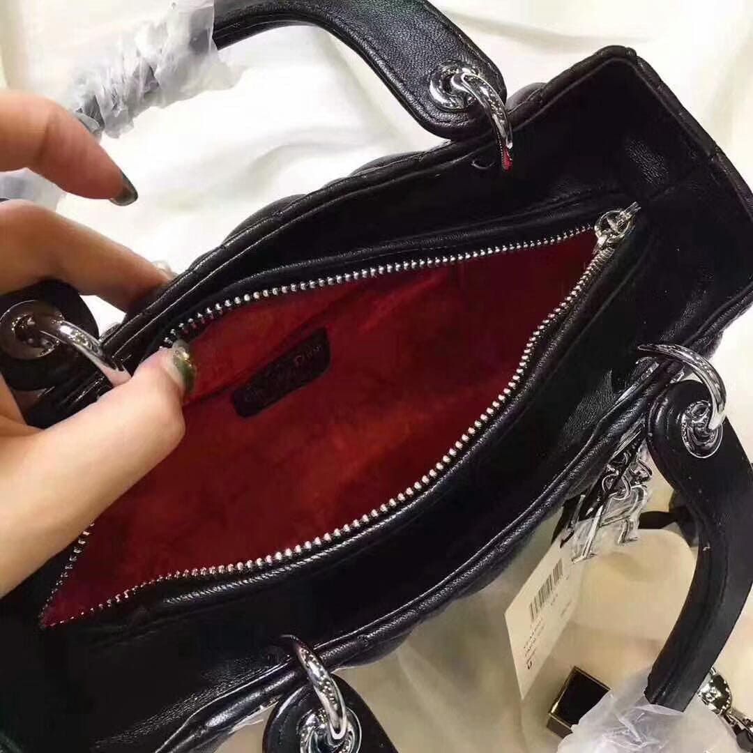 TÚI Dior Big Lady Dior Bag in Cannage Lambskin-Black