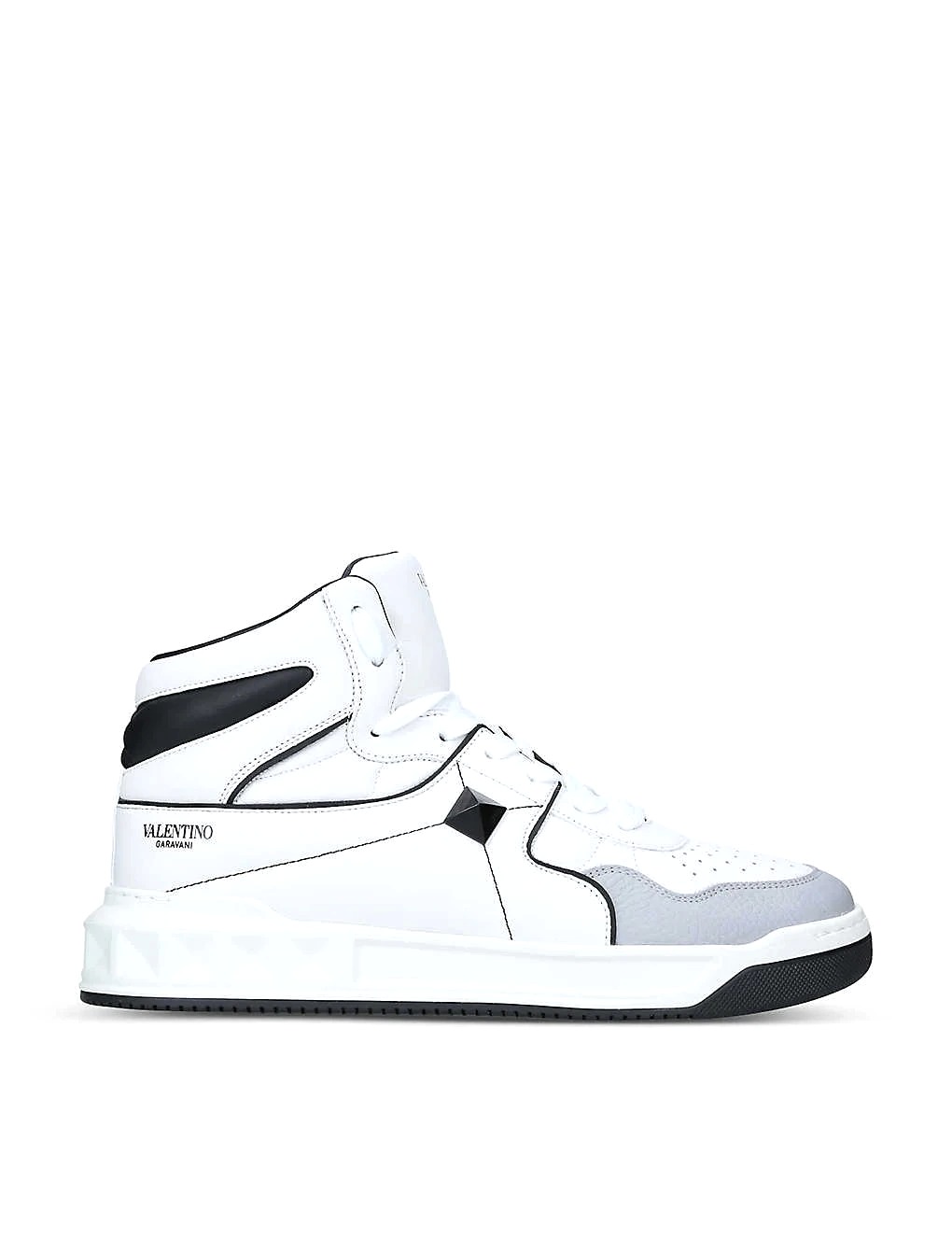GIÀY VALENTINO GARAVANI One Stud studded leather mid-top trainers