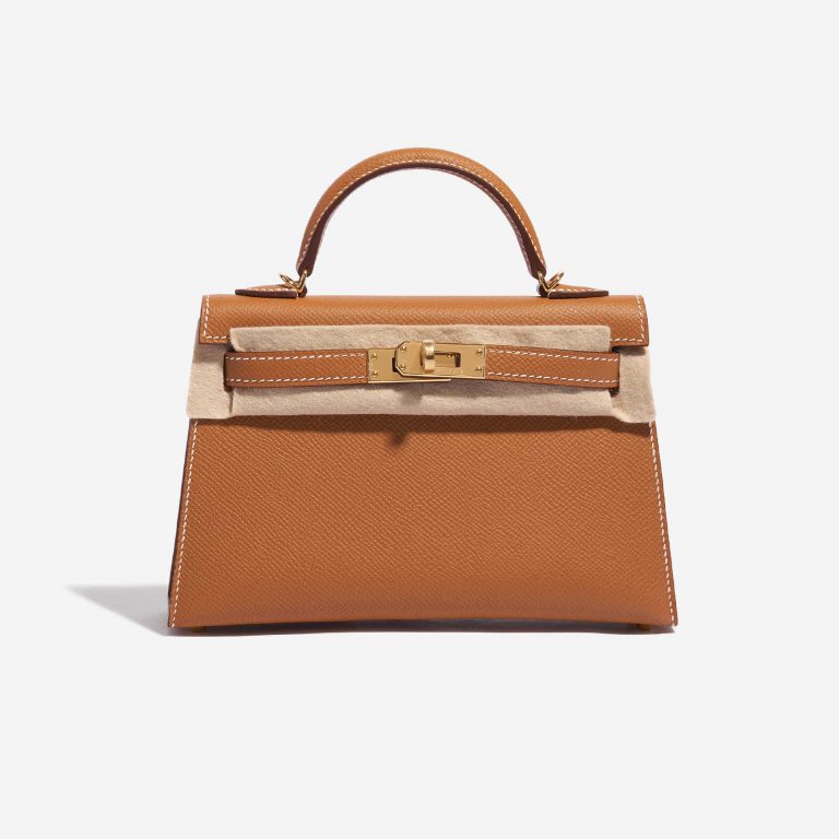 TÚI Hermès Kelly Mini Epsom Gold Gold Buckle khóa trắng