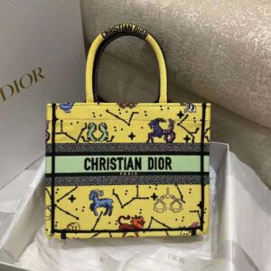 TÚI Dior Women Small Dior Book Tote Latte Multicolor Dior Jardin D’Hiver Embroidery