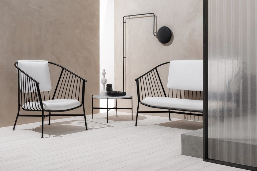 GHẾ JANET Steel armchair with armrests ARMCHAIR