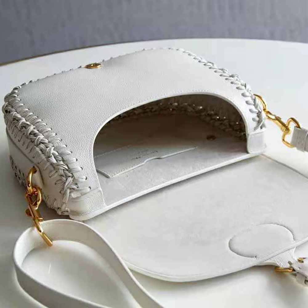 TÚI Dior Women Medium Dior Bobby Bag Grained Calfskin with Whipstitched Seams-White Top Quality