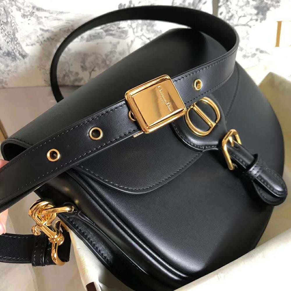 TÚI Dior Women Medium Dior Bobby Bag Denim Box Calfskin-Black Top Quality