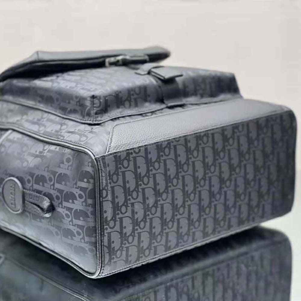 BALO DIOR Explorer Tote Bag Black Dior Oblique Mirage Technical Fabric and Grained Calfskin