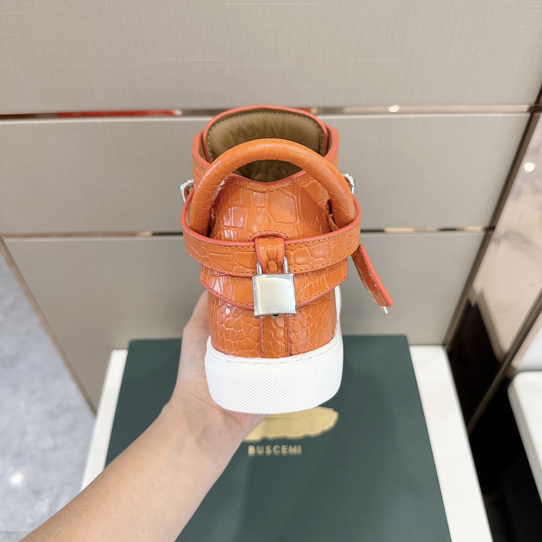 GIÀY BUSCEMI ORANGE HIGH TOP SHOES AAA