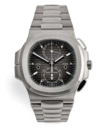 Đồng hồ Patek Philippe Nautilus Travel Time 5990/1A mặt số màu xám