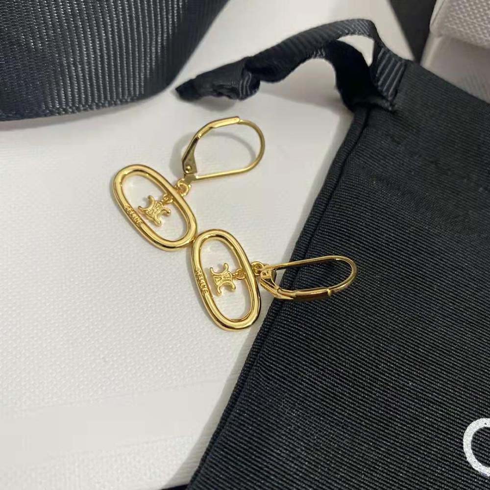 Bông tai Celine Women Maillon Triomphe Mobile Earrings in Brass with Gold Finish