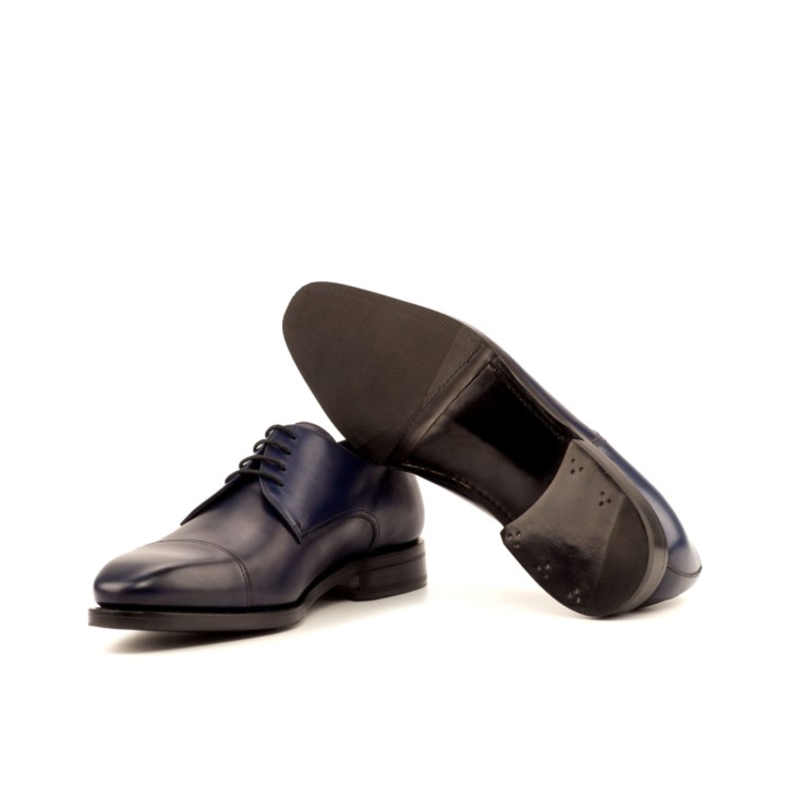 HENDERSON SHOES PERSONALIZATION RUSSO Navy Leather Derby HANDCRAFTED SHOES