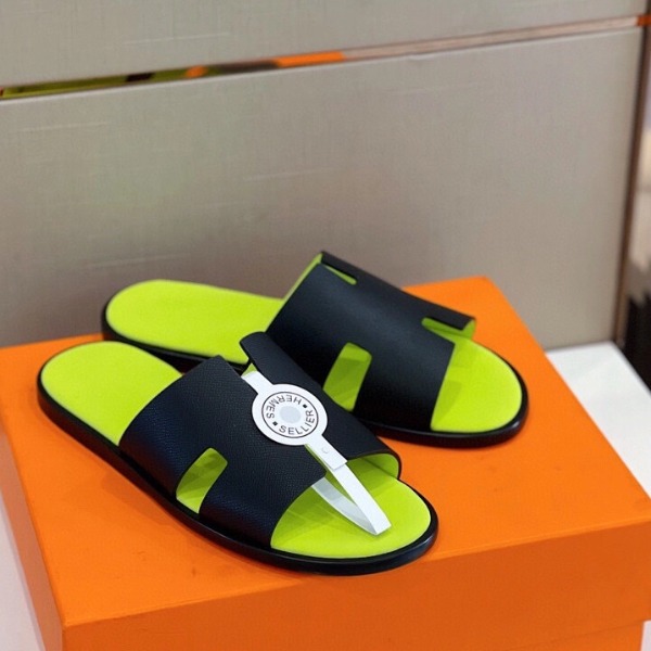 DÉP HERMES IZMIR BLACK GREEN SANDAL AAA