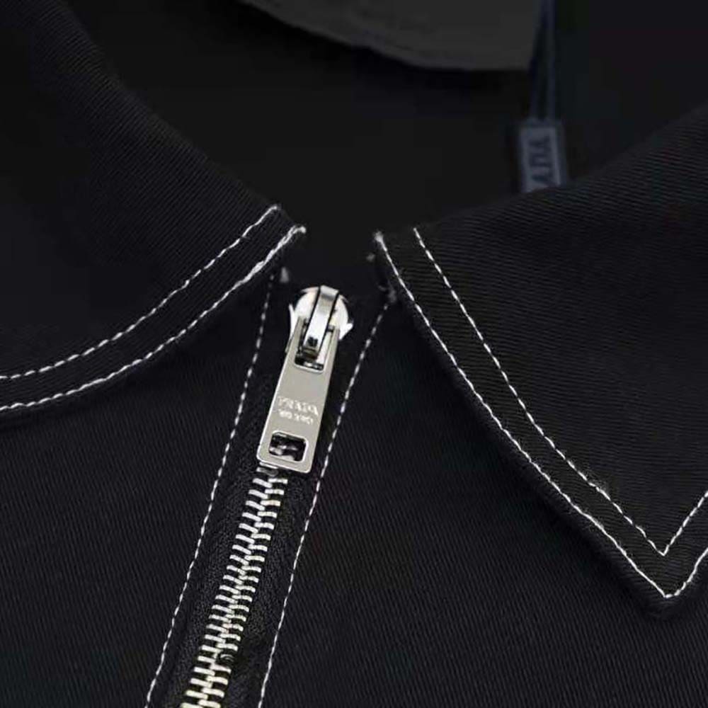 ÁO Prada Technical Fabric Blouson Jacket-Black