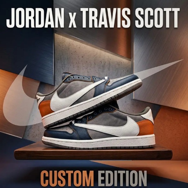 GIÀY TRAVIS SCOTT X AIR JORDAN AJ1 TEXAS LONGHORNS TOP QUALITY SHOES AAA