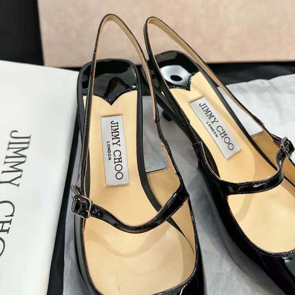 GIÀY Jimmy Choo Women Didi 45 Black Patent Leather Pointed Pumps