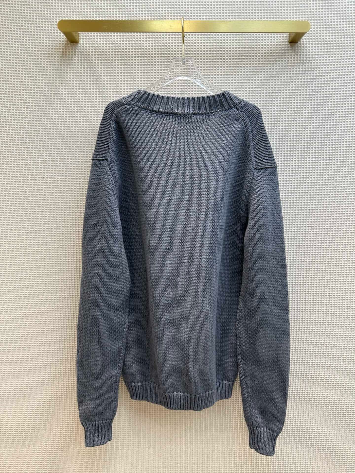 ÁO Miu Miu V-Neck Gray Cardigan Sweater