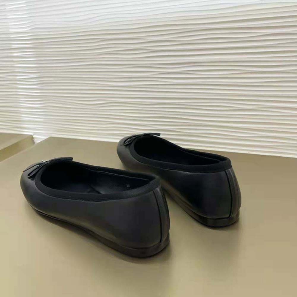 GIÀY Prada Women Nappa Leather Ballerinas-Black