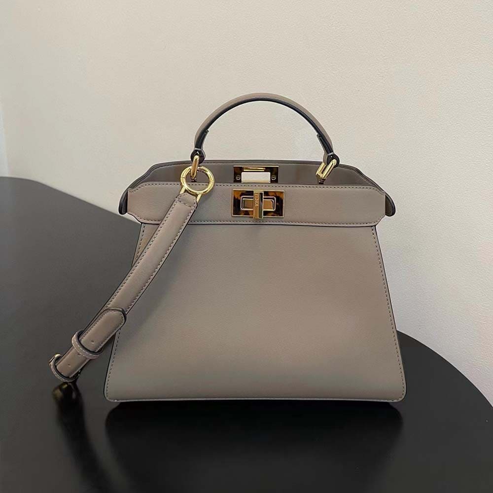 TÚI FENDI Women Peekaboo Iseeu Medium Leather Bag-Brown