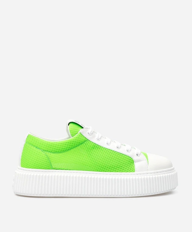 GIÀY MIU MIU NEON GREEN LOGO SNEAKERS