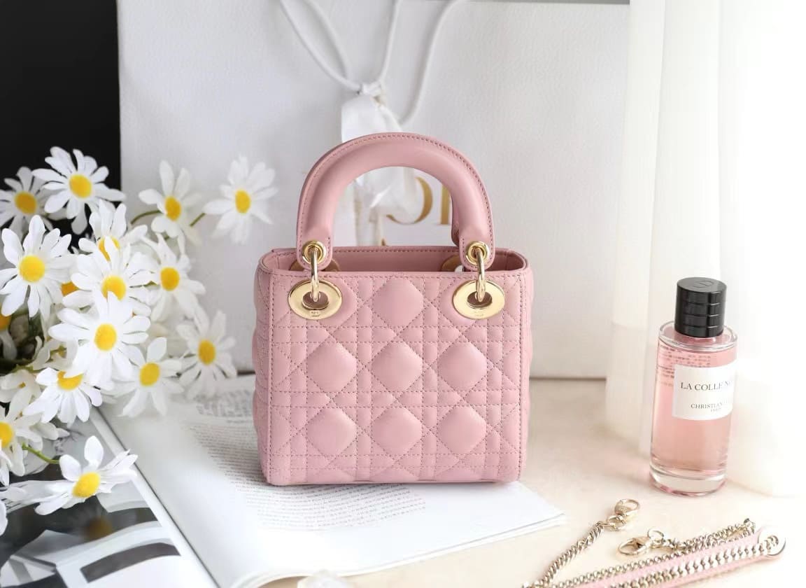 TÚI CHRISTIAN DIOR Women Micro Lady Dior Bag Pink Cannage Lambskin