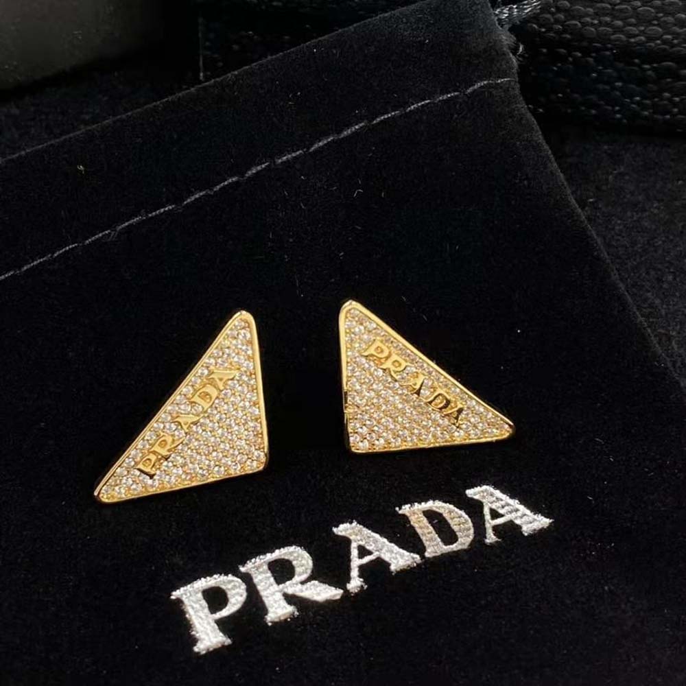Bông tai Prada Crystal Logo Jewels Zirconia Earrings