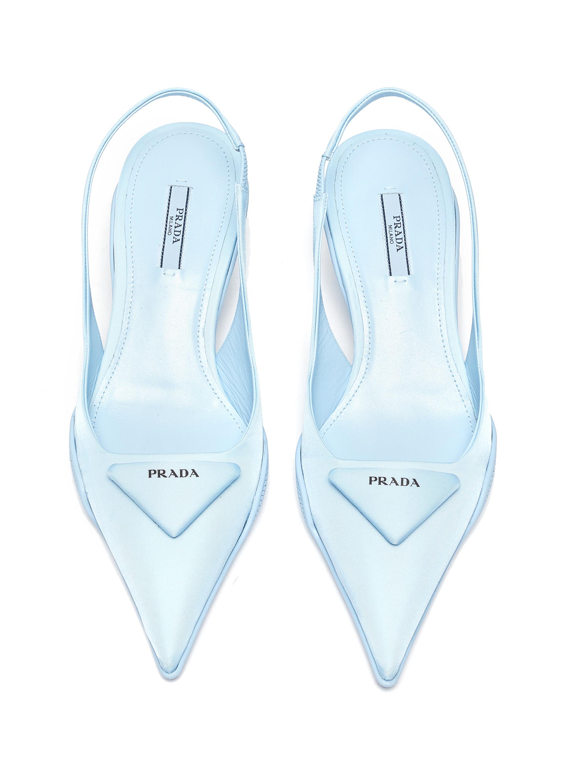 GIÀY PRADA RUBBER SHELL OUTSOLE COMMA HEEL SLINGBACK PUMPS