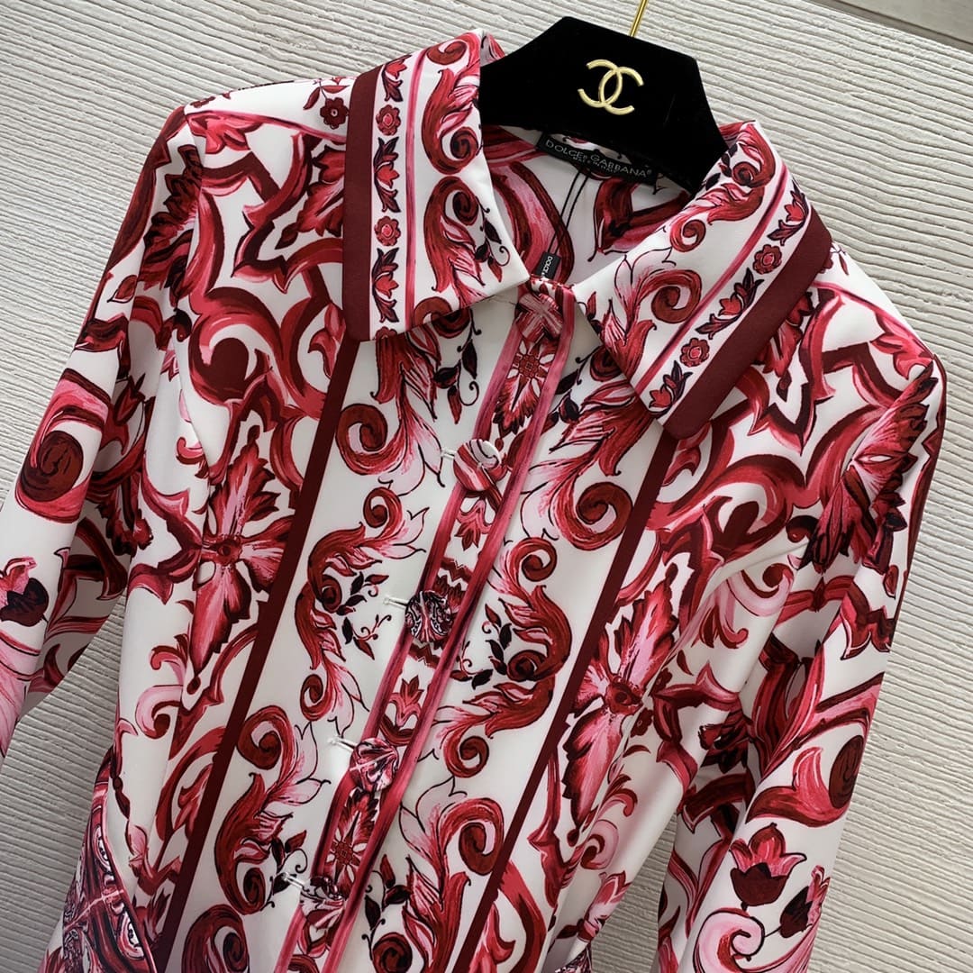 VÁY DOLCE & GABBANA Majolica Print Party Long Dress High Classy