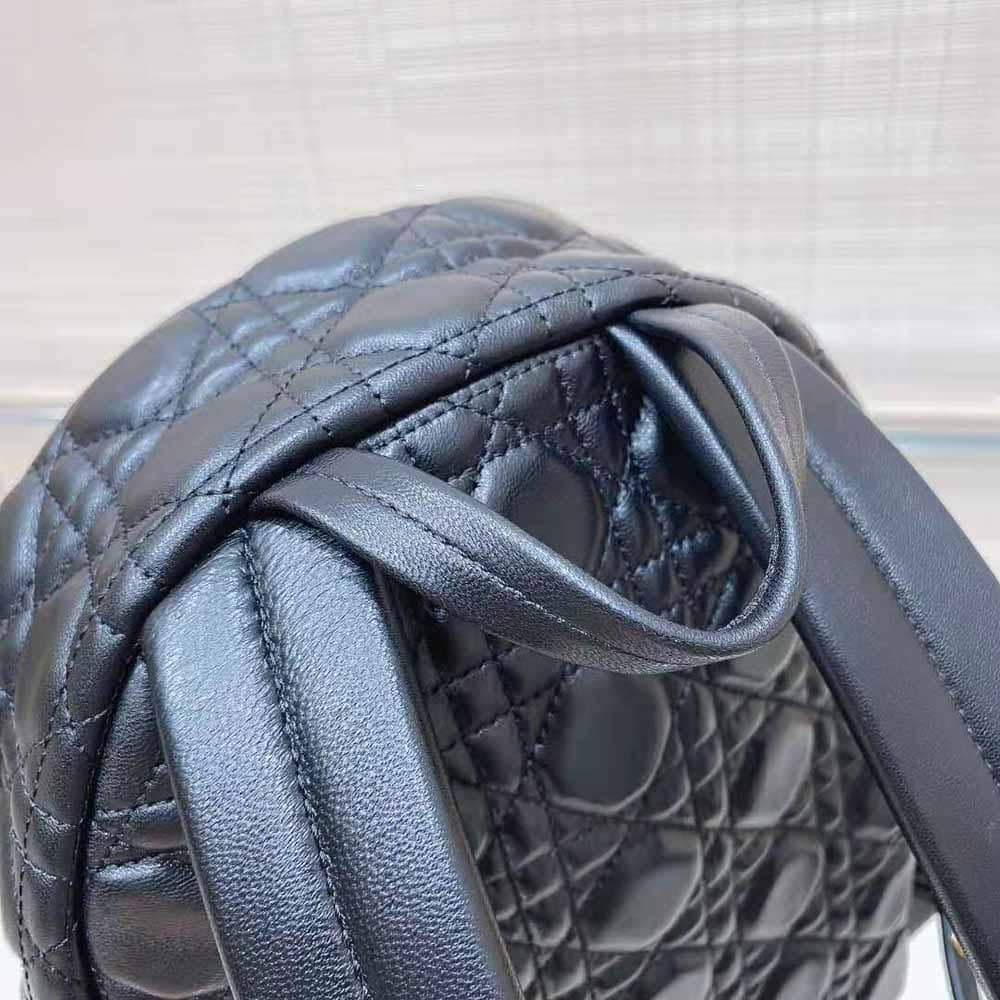 BALO Dior Women Small Dior Backpack Black Cannage Lambskin