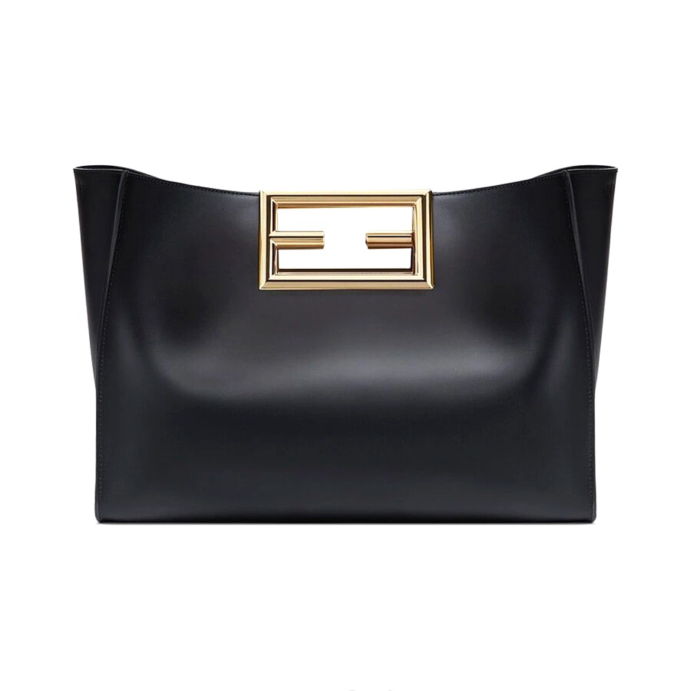 TÚI Fendi Way Medium Made of Camellia-Colored Leather Bag-Black