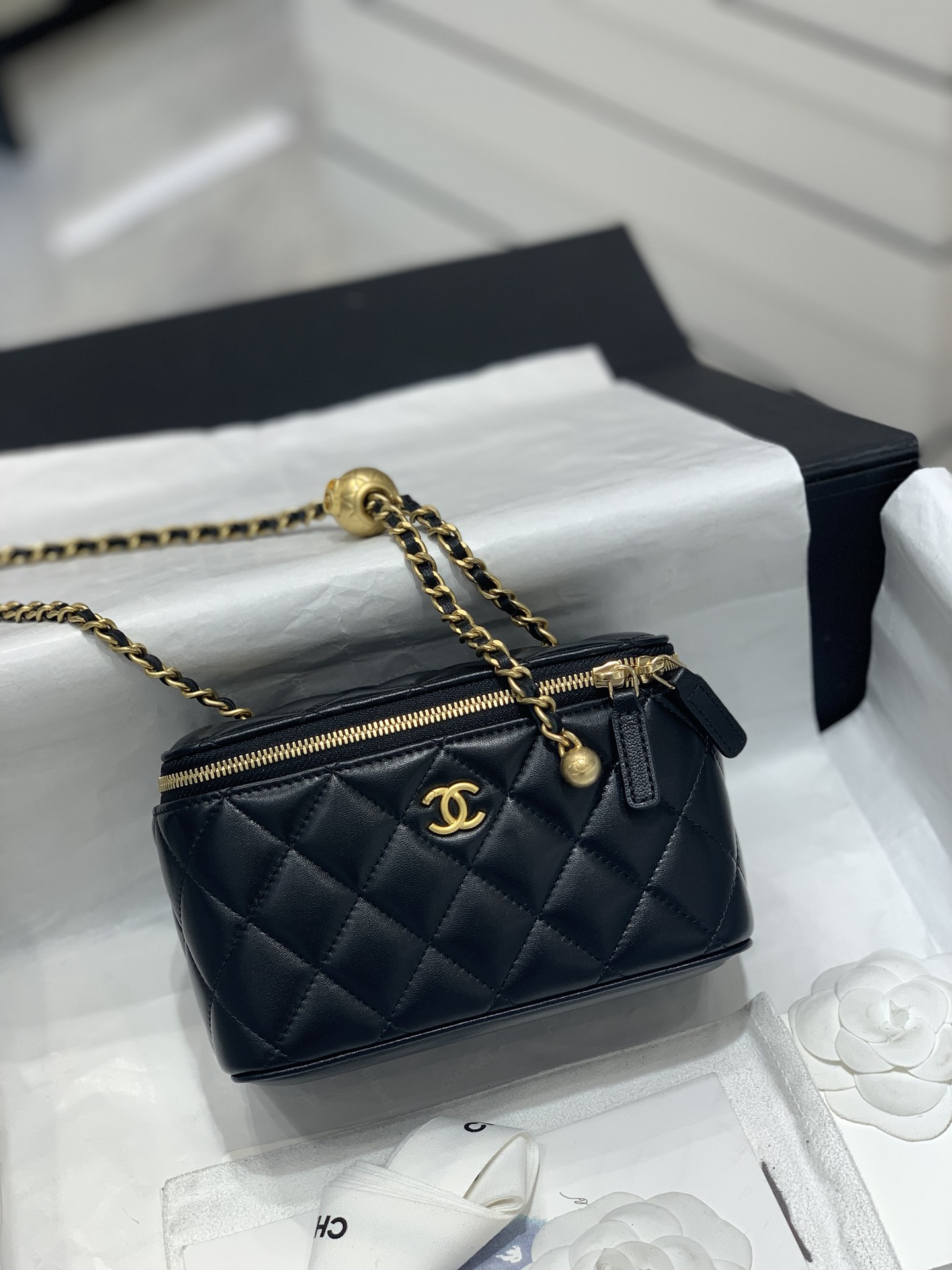 TÚI CHANEL WOC Caviar Grey xám da HAAS