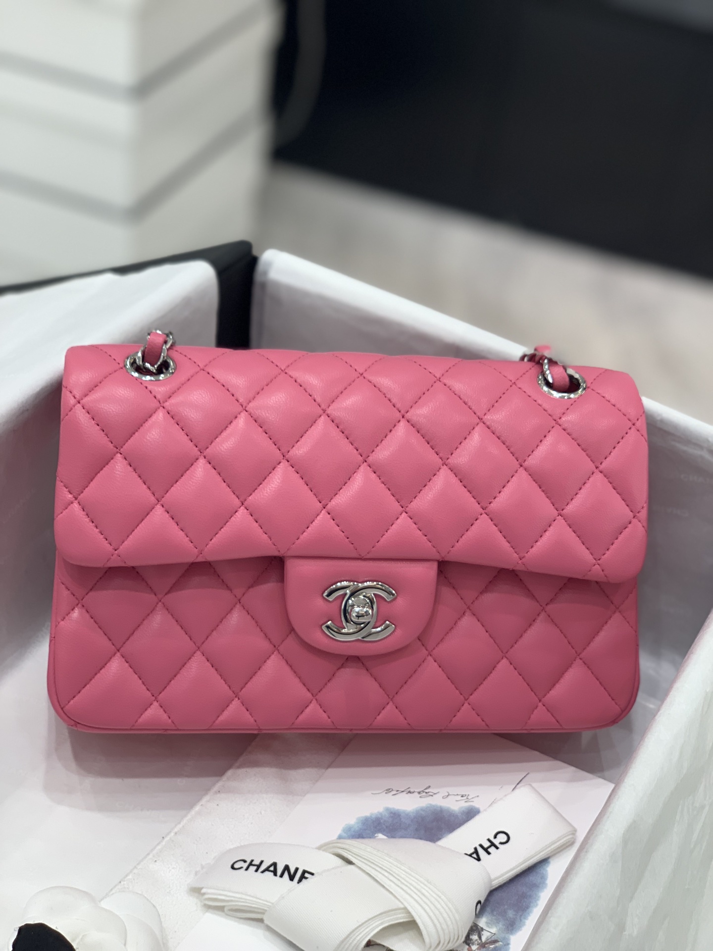TÚI CHANEL CF 23 BODIN JOYEUX PINK DA HAAS SILVER