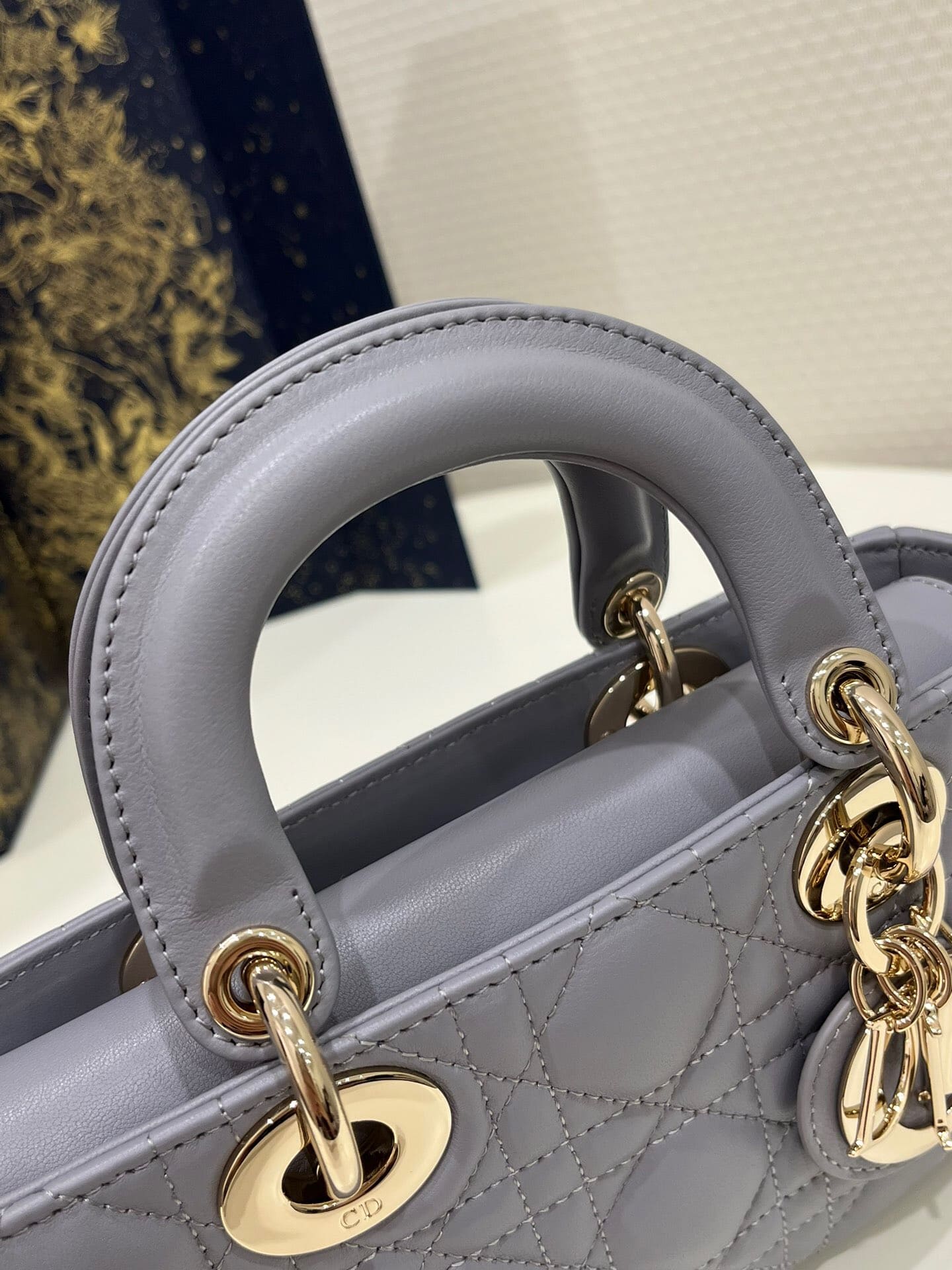 TÚI CHRISTIAN DIOR Lady D-Joy Bag Bright Elephant Cannage Lambskin
