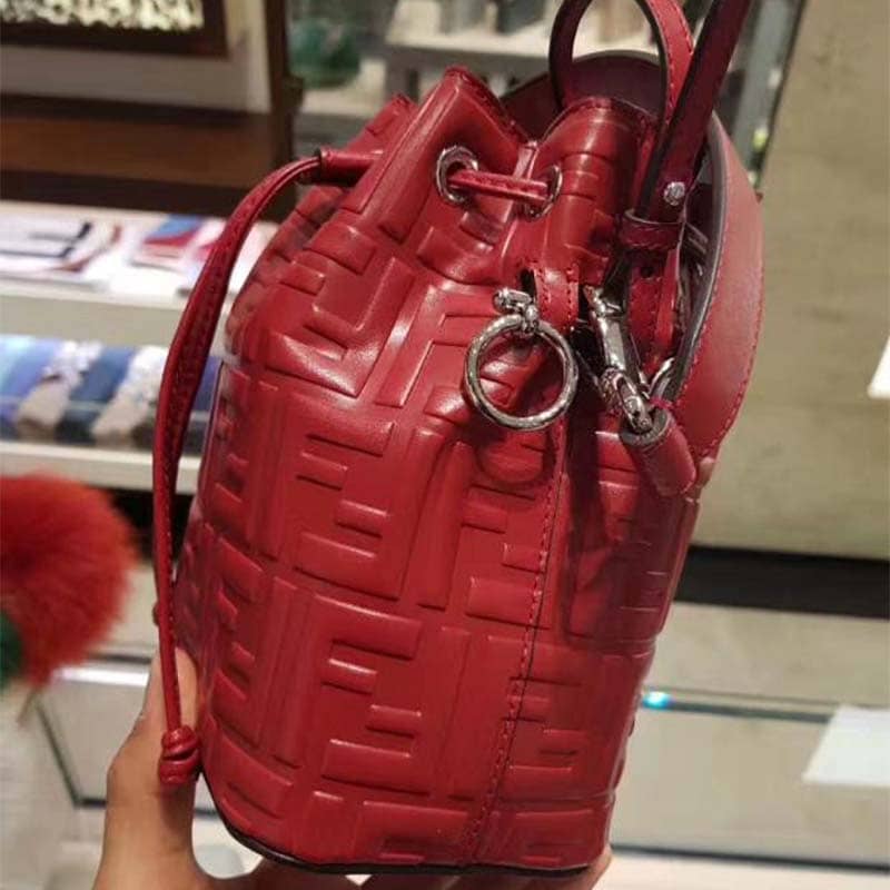 TÚI Fendi Women Mon Tresor Red Leather Mini-Bag
